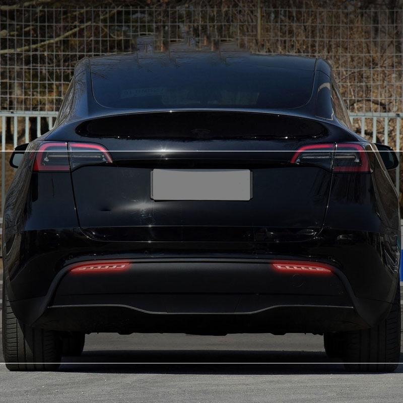2PCS For Tesla Model Y Rear Fog Lamp Brake Light Dynamic Turn Signal Reflector LED Bumper Light Car Tuning Accessories
