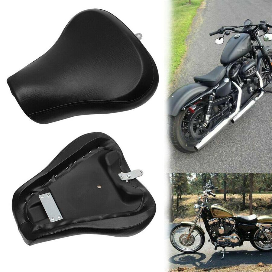 Black Front Driver Rider Solo Seat For Harley Sportster 883 1200 72 48 1983-2003