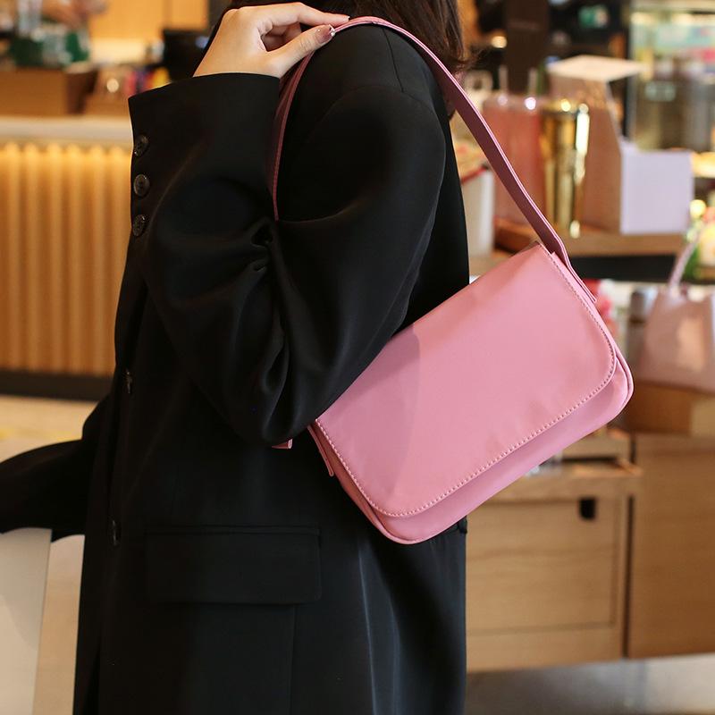 Neutral Soft Leather Solid Color Texture Small Square Bag Retro Style Simple Commuting Versatile One-shoulder Handbag