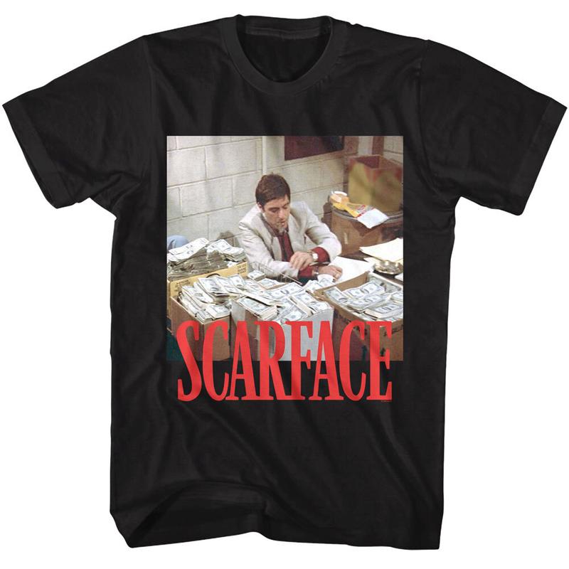 Scarface Stacks of Cash Unisex T-Shirt Boxes Money Tony Montana Al Pacino Graphic Tee