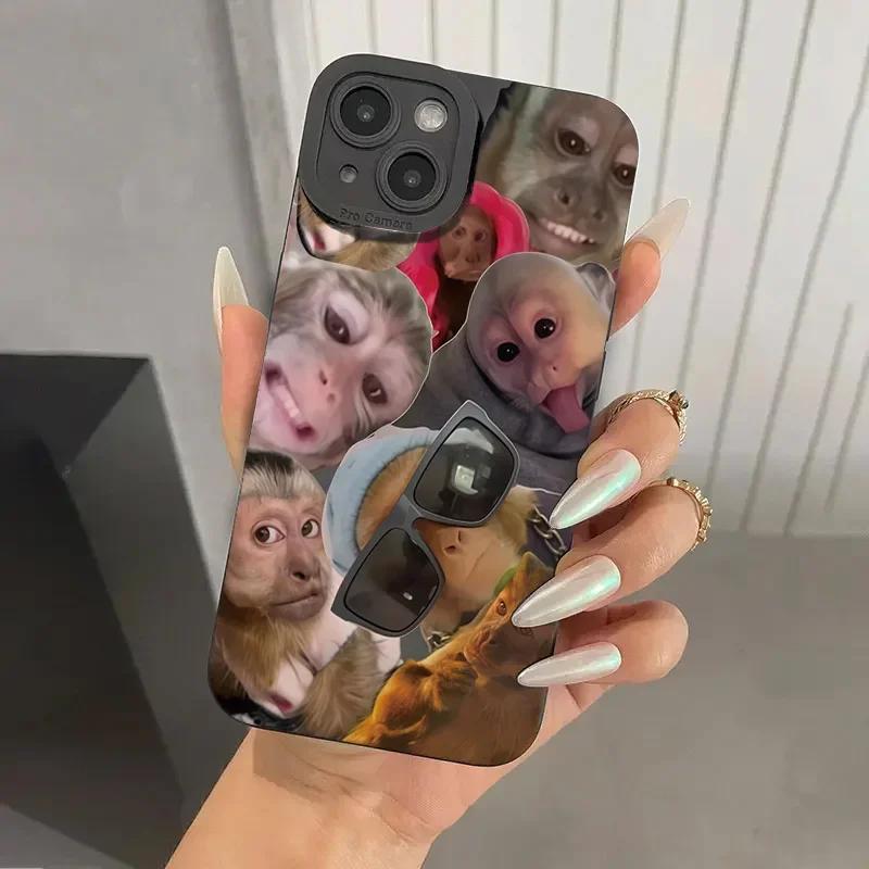 Новый креативный чехол для телефона с рисунком обезьяны для iPhone 16 Pro Max 15 14 13 12 11 XS X XR 7 8 Plus SE Ударопрочный мягкий чехол
