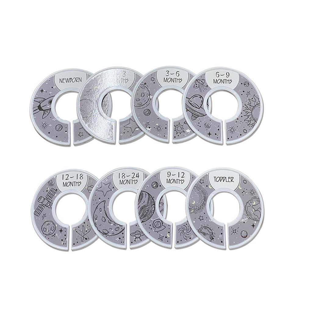 8 Pieces Wardrobe Clothes Dividers Portable Closet Hanging Size Buckles Hanger Separation Circle Bedroom Shopping Mall