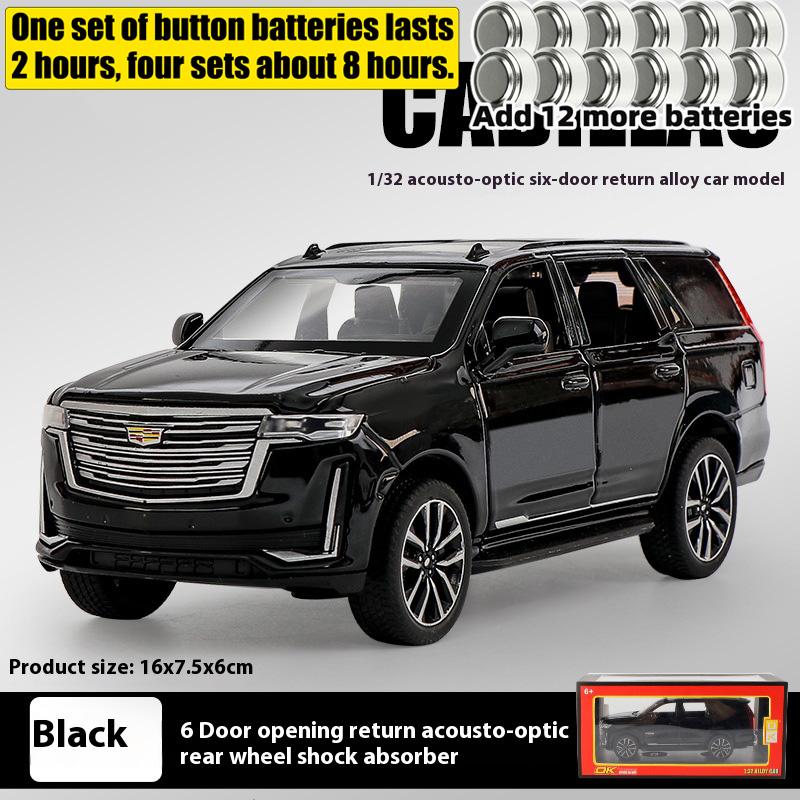 AABHU1 Diecast 1:32 Cadillac Escalade SUV Alloy Model Sound And Light Pull Back Toy Accessories For The Car Birthday Present For Boys