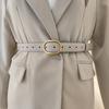 Womens Style Vintage Waist Belt Elliptical Metal Buckle Dress Belt Shapewear