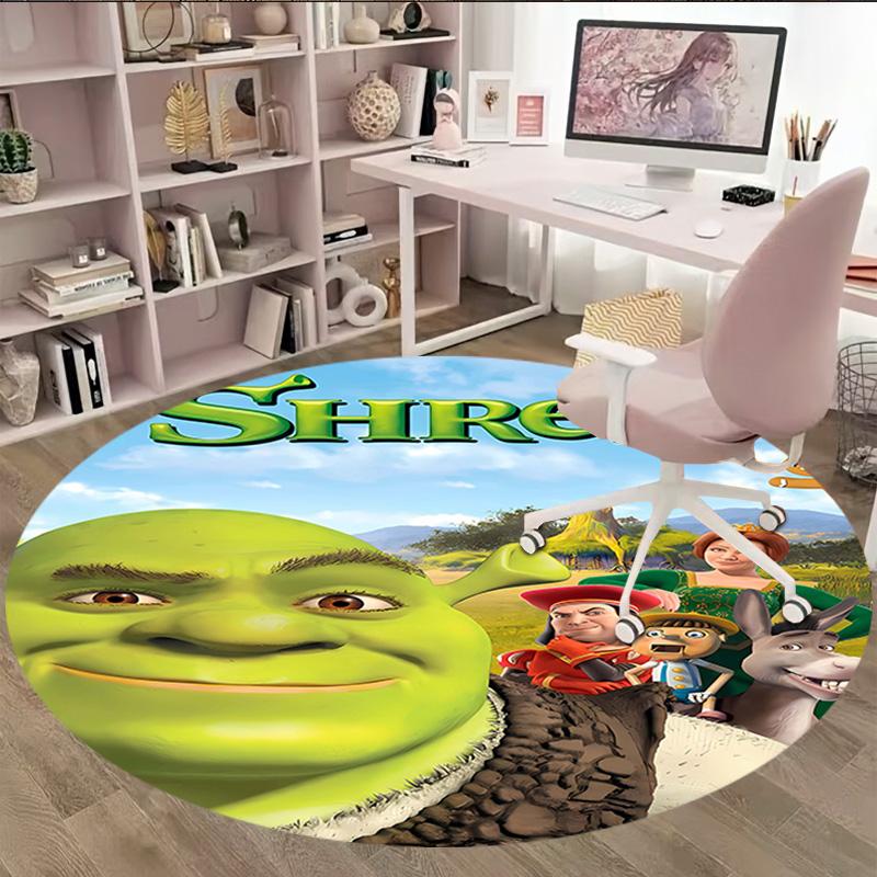 1pc Shrek3 Print Round Carpet Chair Round Carpet Suitable for Bedroom Living Room Home Decorative Carpet