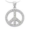 [J5306] - Silver Pendant 'Peace' Silver White (rhodium-plated) - 2 Cm