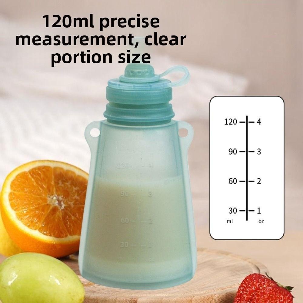 Refillable Silicone Baby Food Pouch Reusable Baby Food Container Milk Storage Bag Breast Milk