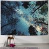 Galaxy Forest Starry Tapestry Bohemian Wall Hanging Decor with Vibrant Milky Way & Tree Silhouette Design Perfect for Bedroom