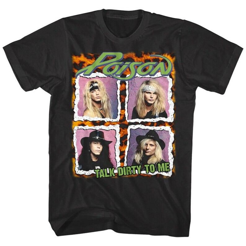 Мужская футболка Poison Band 039s T-Shirt Talk Dirty To Me Графическая футболка с обложкой альбома Унисекс футболка