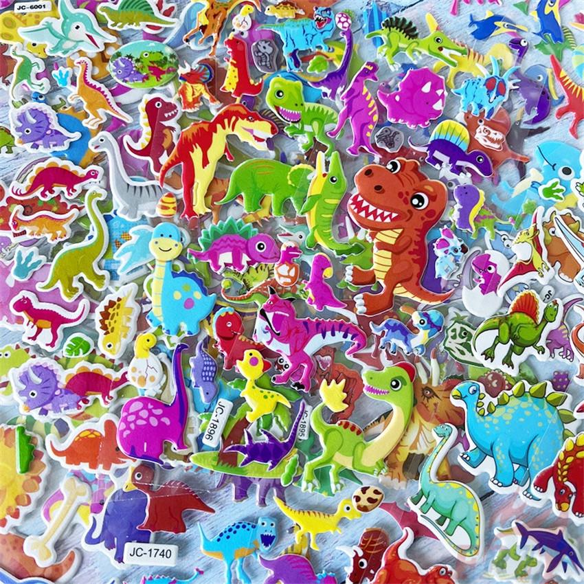 8Sheets/set Q Dinosaurs  Rewards Sticker Puffy Bubble Toys Stickers