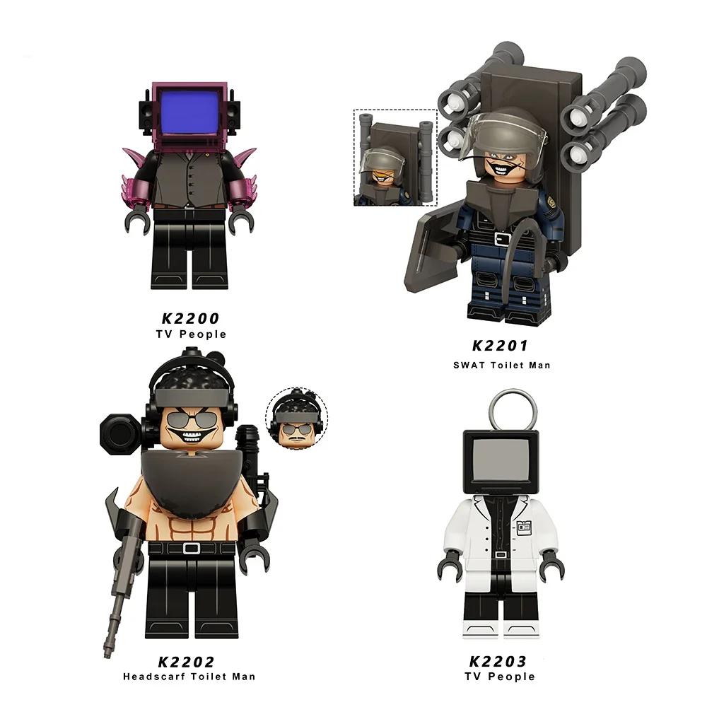 New Skibidi Toilet Man Anime Cartoon Bricks Doll Cameraman Speakerman TV Man Astronaut Action Block Toy Figures Building Blocks