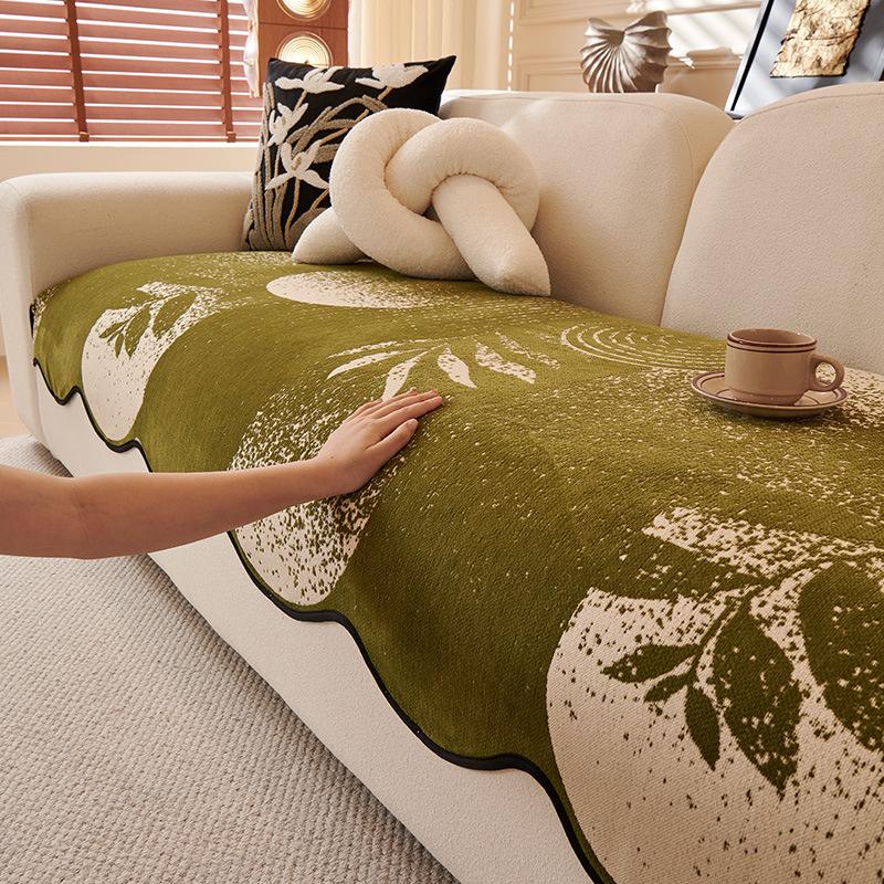 New Straight-Row Sofa Cover Cloth Four-Season Universal Non-Slip Seat Cushion Light French Special-Shaped Irregular Sofa Cushion