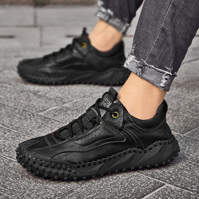 38-48 Mens Retro Cow Leather Shoes Men Loafers Handmade Casual Leather Shoes Moccasins Men Flats Shoes