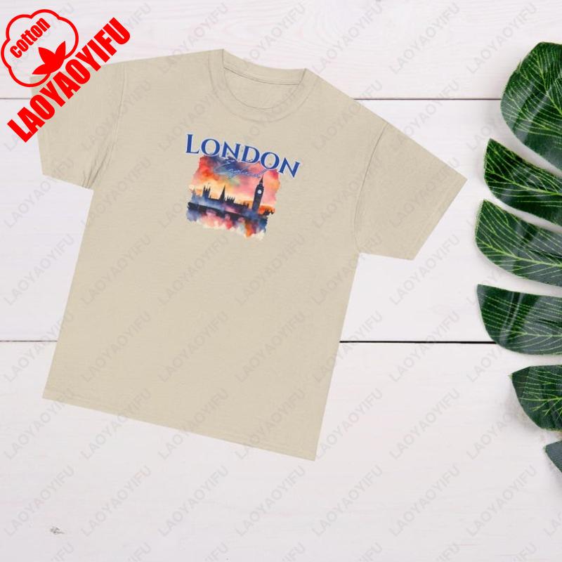 Funny London England TShirt London UK Travel Gift London United Kingdom Souvenir Unisex Women Cotton Shortsleeve Tees Breathable