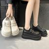 Fujin 8.5cm New Microfiber Leather Spring Shoes Women Ladies Platform Wedge Comfy Rubber Moccasins Mary Jane British Autumn Hook