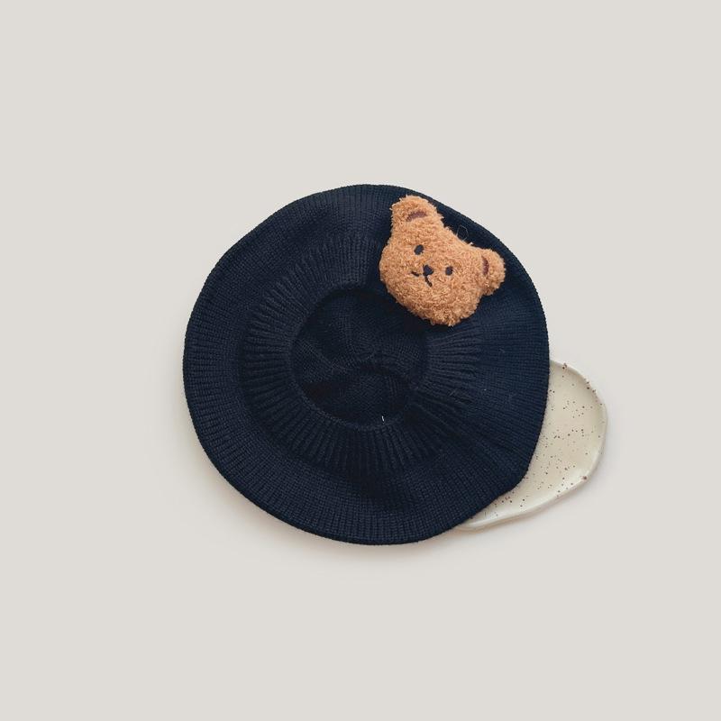 Cute Knitted Baby Hat Cartoon Bear Autumn Winter Kids Beret Hats for Girls Boys Cap Toddler Accessories Baby Stuff