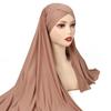 Forehead Cross Strap Convenience Scarf Modal Solid Color Long Scarves for Women Shawl Hat Muslim Hijab Head Wrap Bandanas Turban