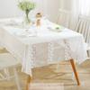 Элегантная кружевная скатерть - Прямоугольная из полиэстера, Французский романтический дизайн, Замысловатые цветочные узоры, Идеально подходит для украшения домашнего обеденного стола