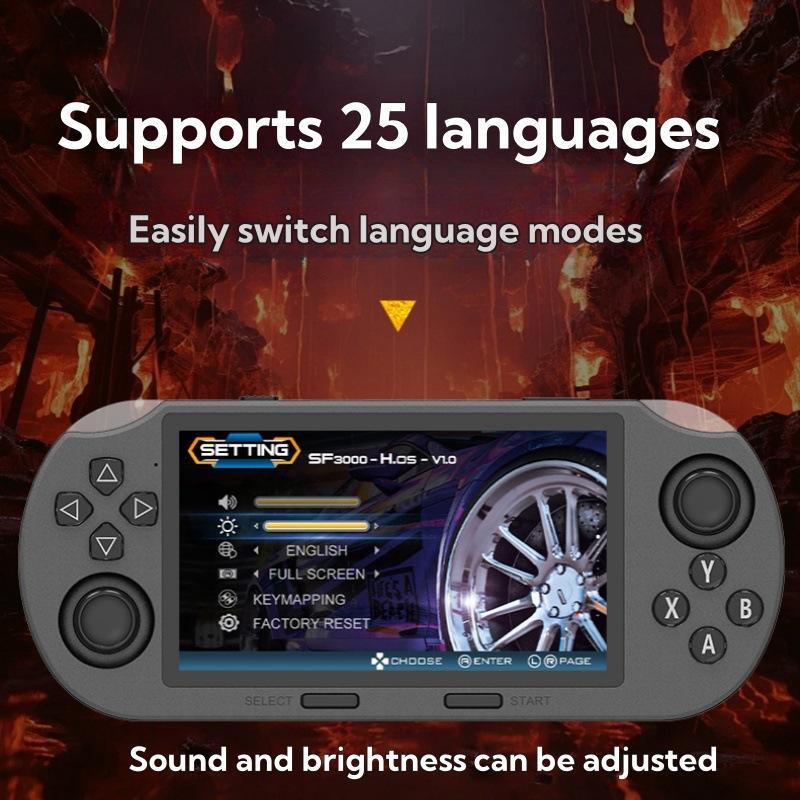 SF3000 ретро портативная игровая консоль с 2 игровыми планшетами Linux система 4,5-дюймовый экран 3000 мАч портативный видеоплеер игры