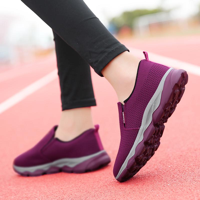 Four Season толстые модные кроссовки для ходьбы женские сверхлегкие женские туфли для улицы нескользящая обувь для пожилых матерей