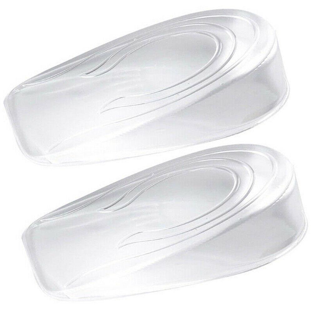 Pair 1~3cm Portable Invisible Soft Taller Height Increase Shoe Insoles Silicone Gel Heel Insert Pad
