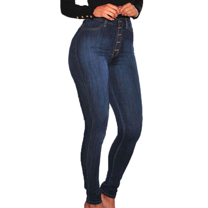 Женские эластичные джинсы Джеггинсы Брюки Узкие джинсовые брюки с высокой талией Большие размеры