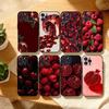 Красный Чери-Гранатовый Малиновый Чехол Для Телефона Для iPhone17,16,15,14,13,12,Plus,Pro Max, 5G Другие Мягкий Черный Чехол