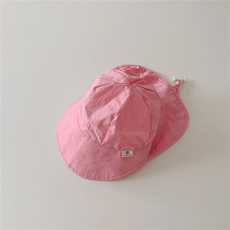 Summer Quick Drying Bucket Hat for Baby Outdoor Neck Protection Sun Hats Toddler Solid Color Big-brim Kids Fisherman Caps