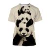 Summer  Selling Fashion 3d Printed T-shirt Cute Panda Design Casual Short Sleeved Comfortable Top
