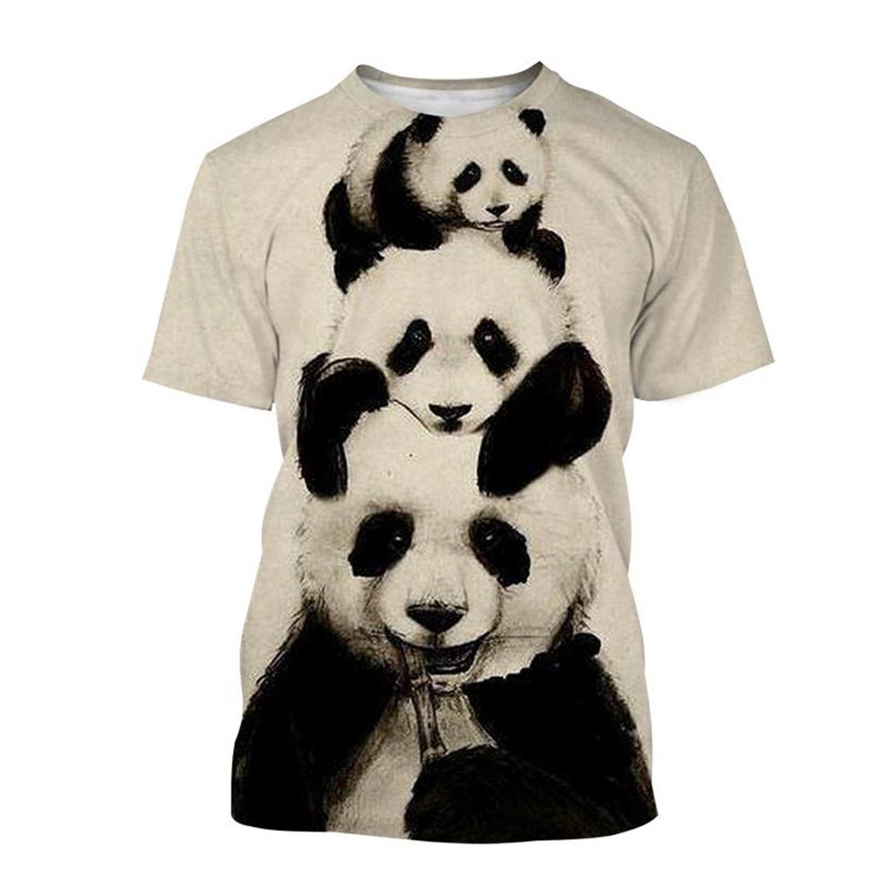 Summer  Selling Fashion 3d Printed T-shirt Cute Panda Design Casual Short Sleeved Comfortable Top