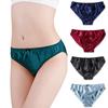 Ladies Mulberry Silk Panties Simple Style Small Bow Solid Color Silk Briefs Underwear
