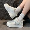 Summer White Shoes for Women Korean Version of Students Heightening Breathable Sports Bread Shoes Trendy Casual Sports Shoes