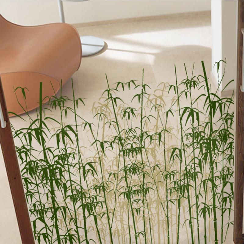 Стеклянная наклейка, матовые полупрозрачные клейкие наклейки на окна с бамбуковым узором, декоративная конфиденциальность