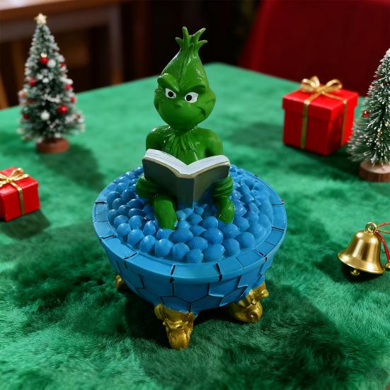 Рождественский Санта Клаус Лампа для пены для ванны 3D Санта Читает Книгу в Ванне Скульптура Милый