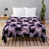 Black Cat Pattern Flannel Throw Blanket Cute Cat Blanket Lightweight Warm Super Soft For Bedroom Couch Bed Blanket King Size