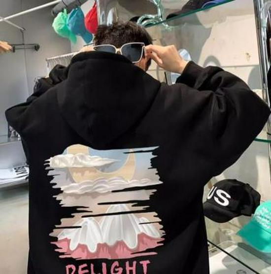 Мужская толстовка свободного покроя с принтом в стиле ретро Apricot - модная свободная толстовка на весну/осень для пар