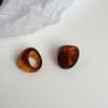 Fashionable Brown Resin Ring Durable Brown Resin Ring Adornment for Young Women Who Embrace Individuality