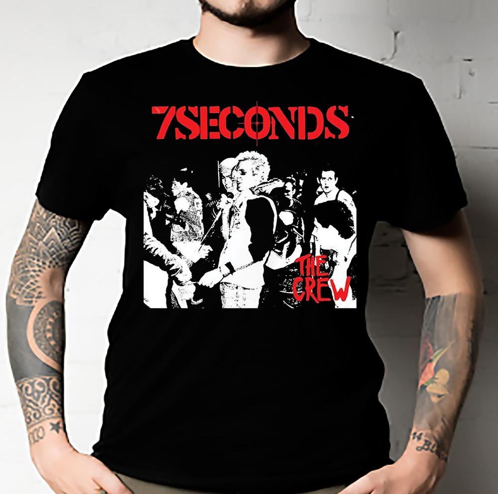 7 SECONDS T-shirt Punk Rock Band Adult Tee Black 100% Cotton New Unisex All Size Unisex T-Shirt