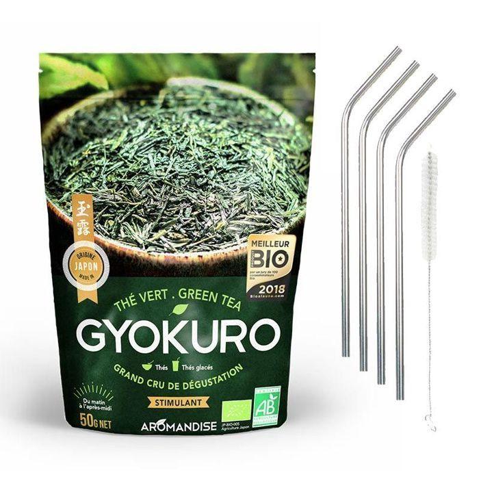Gyokuro Green Tea 50 G + 4 Stainless Steel Straws