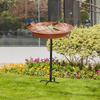 Bird Feeder Bath for Outside Heavy Duty Decorative Courtyard Garden Park Sturdy Iron with Metal
