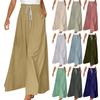 Women's High Waisted Wide Leg Pants Summer Casual Flowing Pocket Wide Leg Pants Print Beach Pants
