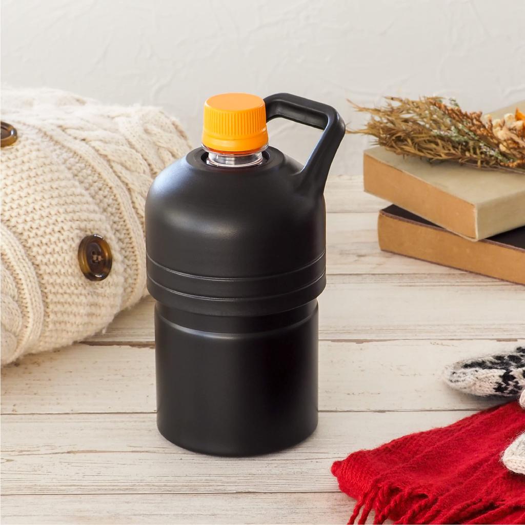 Atlas PET Bottle Set of Insulated Water Bottles for Hot Mini Sizes and Vacuum with Holder, 2, Water, (300ml 500ml), Insulated, Black, Handles,