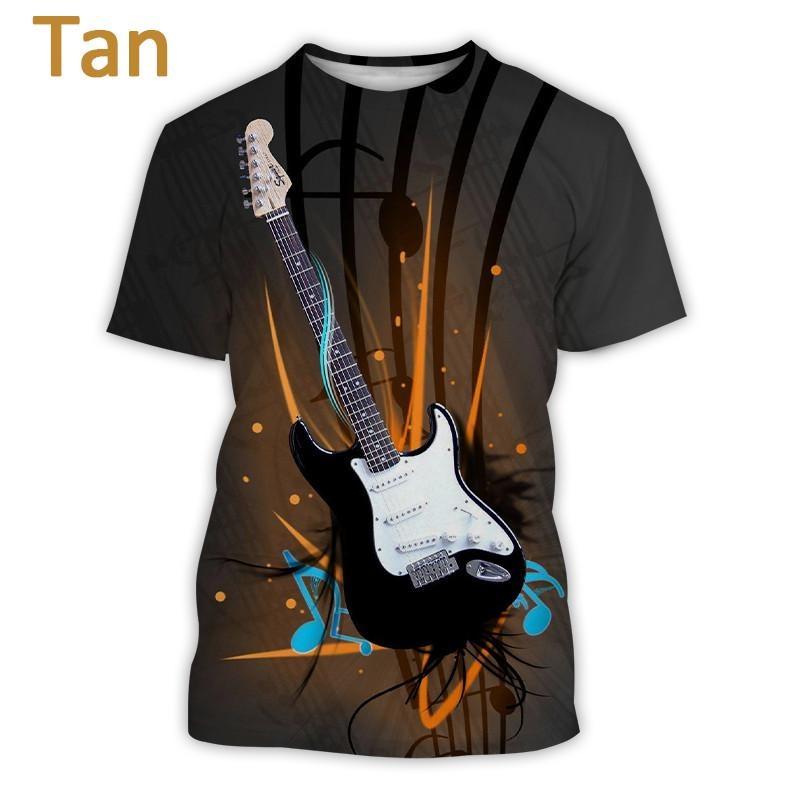 Летняя мода Музыкальные инструменты Бас-гитара Футболка с 3D-печатью Персонализированные хип-хоп уличные мужские трендовые повседневные футболки в стиле Харадзюку