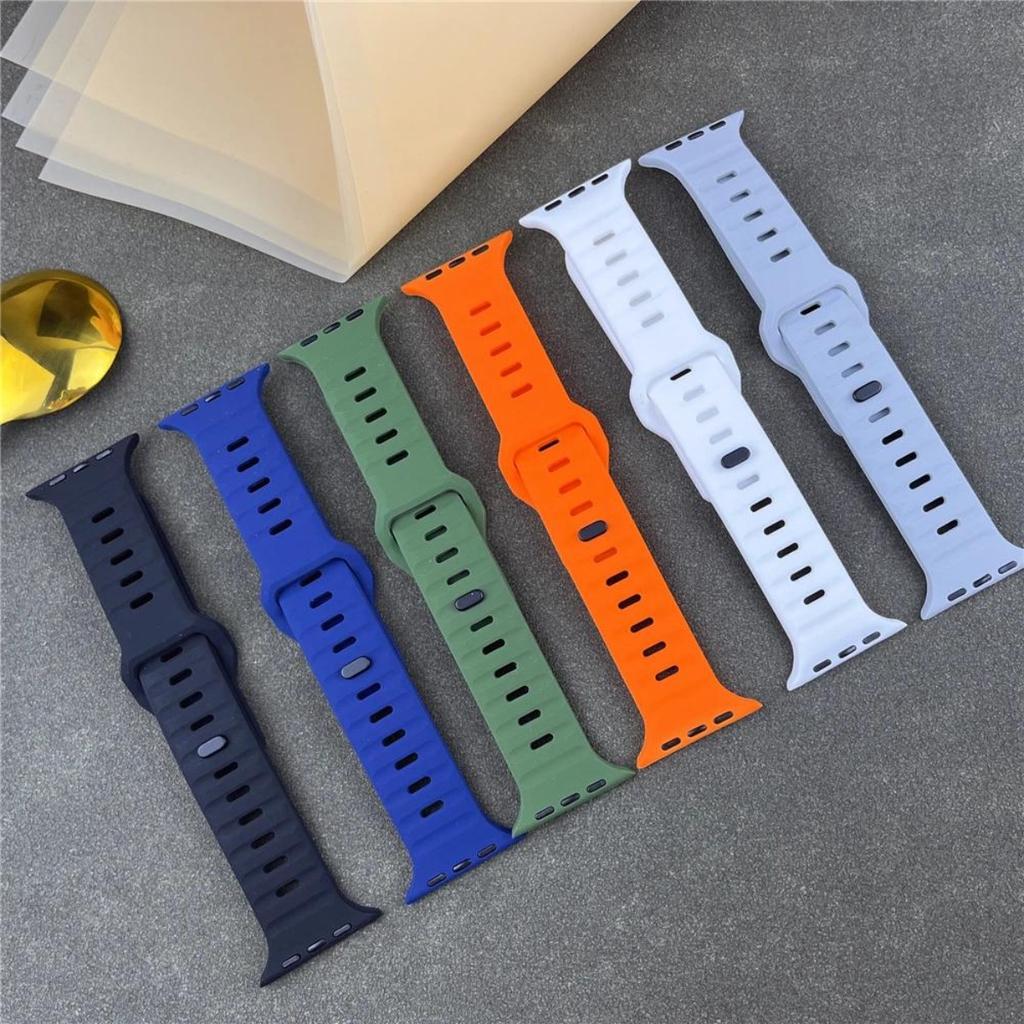 Soft Silicone Strap Compatible with Apple Watch Band 46/49/45/44/42/41/40/38mm,for iWatch Ultra/11/10/9/8/7/6/SE/5/4/3/2/1 Smart Watch Accessories