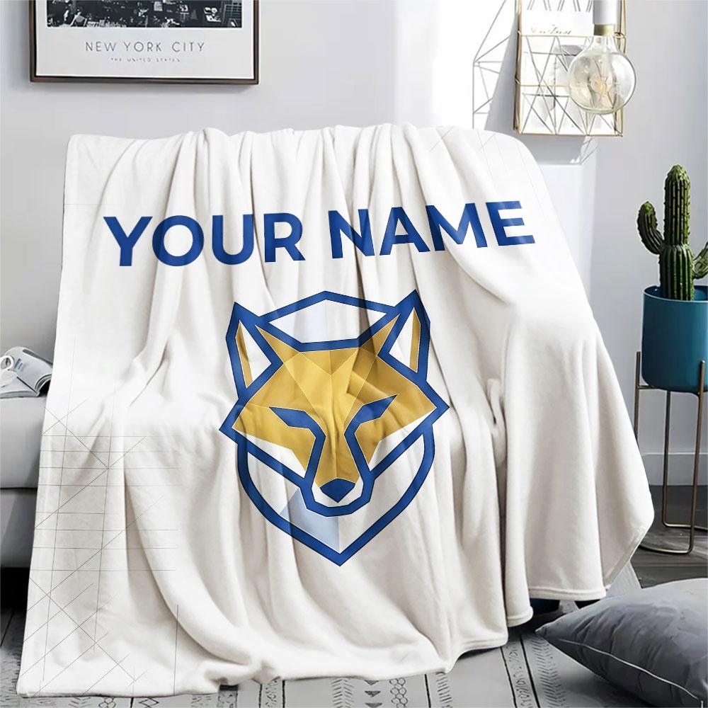 Custom Name,Leicester City FC Printed Flannel Blanket, soft throw for bedroom sofa, washable, Christmas present, great gift.