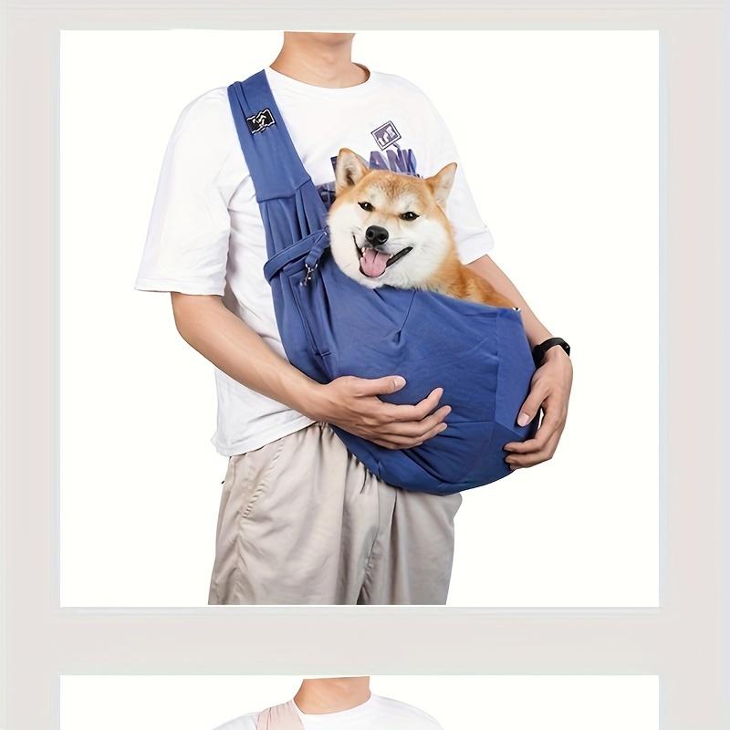 Breathable Foldable Dog Sling Carrier - Large Capacity, Adjustable Strap, Polyester Material for Comfort & Convenience