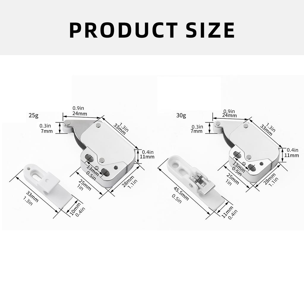 Самоблокирующееся устройство с отскоком Открытый замок-защелка Защелки толкающего типа Защелки-защелки для ящиков Шкафные защелки-защелки с прикосновением Прочные