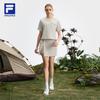 Fila Explore Series Минималистичный стиль Повседневная Универсальная Футболка с коротким рукавом Женские топы Цвет риса A11W527126F-BG