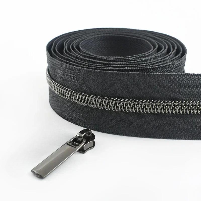 2/3/4/5M Meetee 5# Nylon Coil Zipper Tape + Zippers Slider Head for Garment Sewing Zip Closure Repair Kit Replacement Accessory