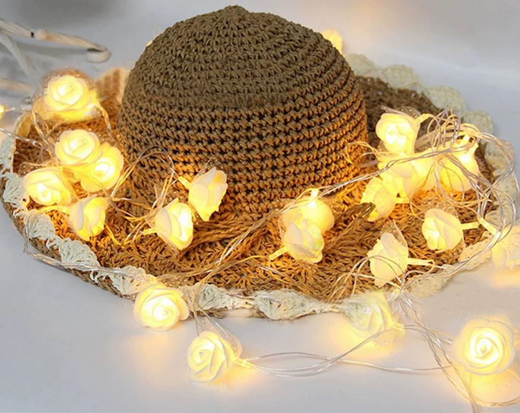 3 м гирлянда из 20 светодиодных лампочек в виде цветочной феи, гирлянда из роз на День святого Валентина для вечеринки, свадьбы, Дня матери, дня рождения, Рождества